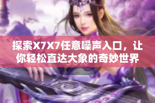 探索X7X7任意噪声入口，让你轻松直达大象的奇妙世界