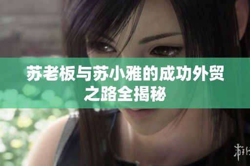 苏老板与苏小雅的成功外贸之路全揭秘