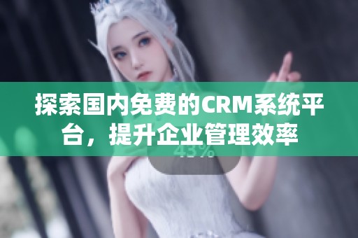 探索国内免费的CRM系统平台，提升企业管理效率