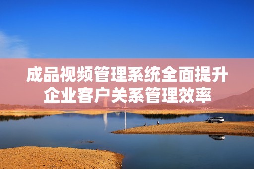 成品视频管理系统全面提升企业客户关系管理效率